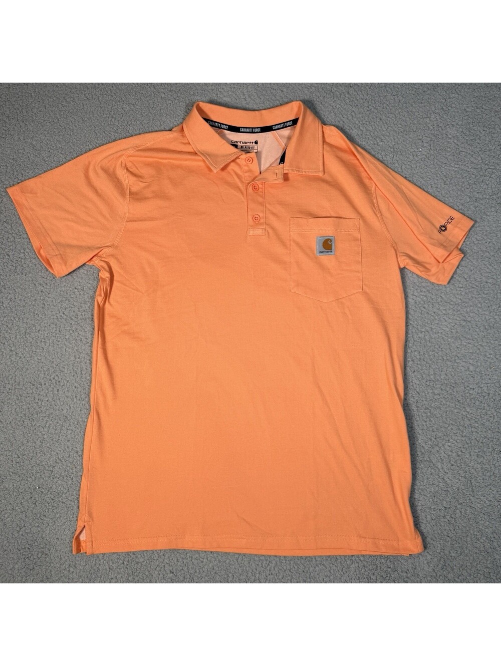 Carhartt Force Cotton Blend Delmont Pocket Polo Shirt Size Medium Relaxed Fit
